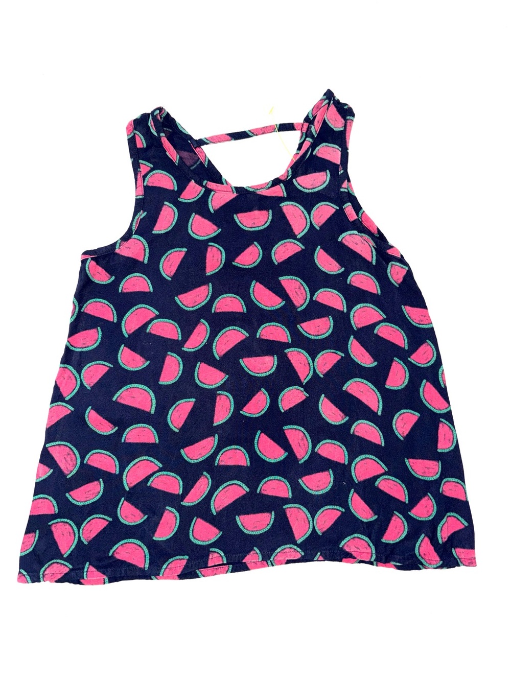Justice Navy Tank Top with Pink Watermelon Print